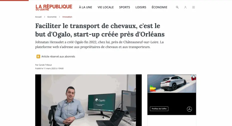 Ogalo facilite le transport équin professionnel