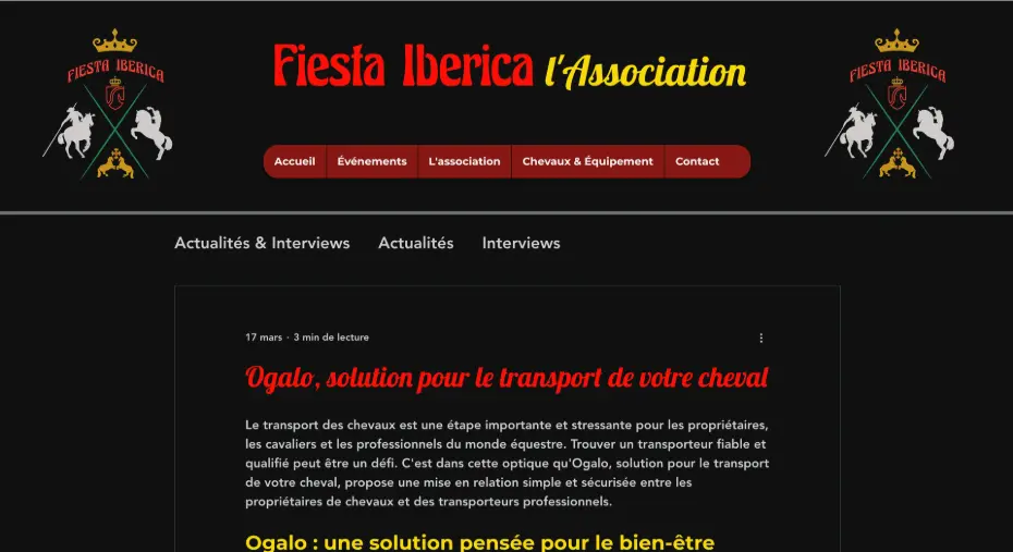 Ogalo solution pour le transport du cheval